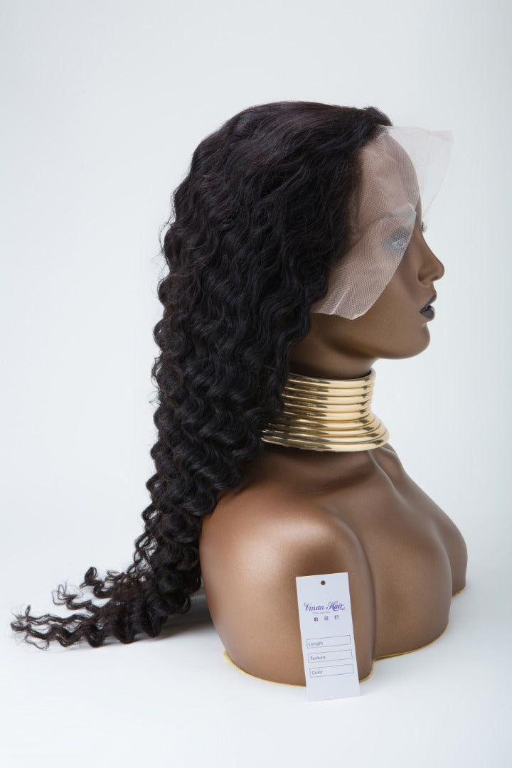 Deep Wave 13×4 Glueless Wig Natural Black